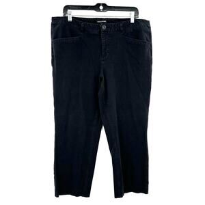 Banana Republic Size 16 Black Chino Style Pants‎ Cotton Blend Front Pockets